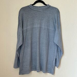 Free People We The Free Long Sleeve Striped Shirt - Blue
